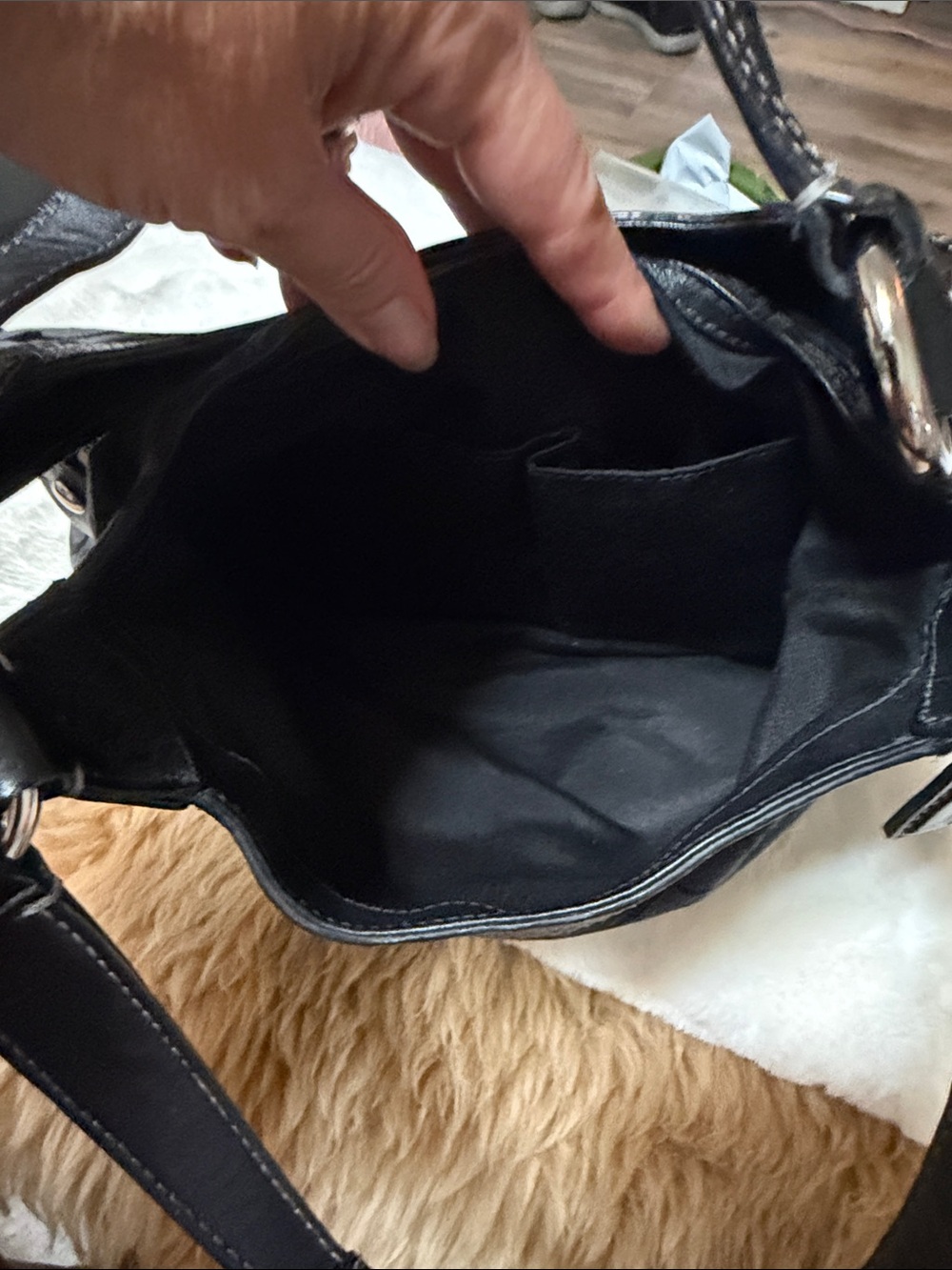 Y2K Vtg Coach Black Signature Soho Hobo Canvas and Leather - Picture 11 of 11